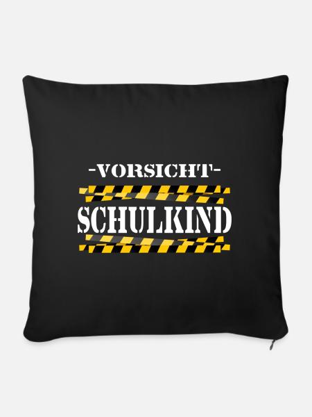 Vorsicht Schulkind - Sofakissenbezug 45 x 45 cm - Schwarz
