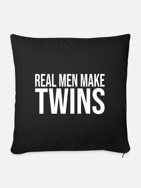 Real Men Make Twins - Sofakissenbezug 45 x 45 cm - Schwarz