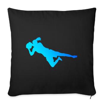 Footballer Football player Footballer Football - Sofa pillowcase 17,3'' x 17,3'' (45 x 45 cm) - black - Front