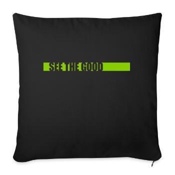 voir la bonne citation - Housse de coussin décorative 45 x 45 cm - noir - Devant