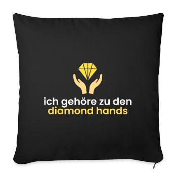 ich gehöre zu diamond hands - Sofakissenbezug 45 x 45 cm - Schwarz - Vorne