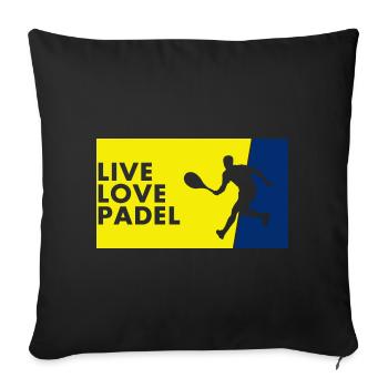 Padel - Gift for padel player - Sofa pillowcase 17,3'' x 17,3'' (45 x 45 cm) - black - Front