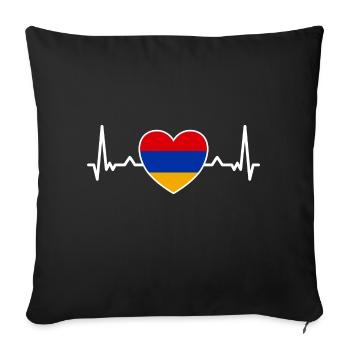 Armenia Armenia Flag Armenian Heart Armenian - Sofa pillowcase 17,3'' x 17,3'' (45 x 45 cm) - black - Front