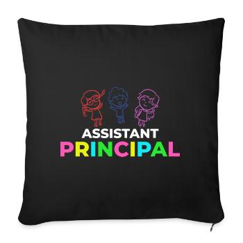 Chef d’établissement Directeur Directeur Directeur de la direction de l’école - Housse de coussin décorative 45 x 45 cm - noir - Devant