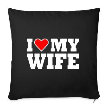 I love my wife - Housse de coussin décorative 45 x 45 cm - noir - Devant