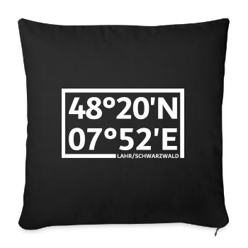 Lahr/Black Forest coordinates - Sofa pillowcase 17,3'' x 17,3'' (45 x 45 cm) - black - Front