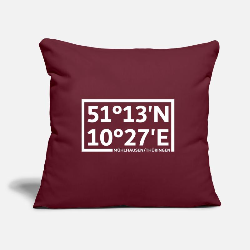 Mühlhausen/Thuringia coordinates Sofa pillowcase 17,3'' x 17,3'' (45 x 45 cm)