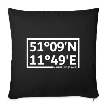 Naumburg (Saale) Koordinaten - Sofakissenbezug 45 x 45 cm - Schwarz - Vorne