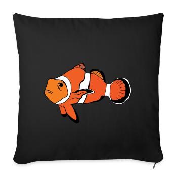 Poisson-clown - Housse de coussin décorative 45 x 45 cm - noir - Devant