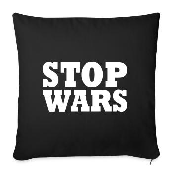 Stop wars - Housse de coussin décorative 45 x 45 cm - noir - Devant