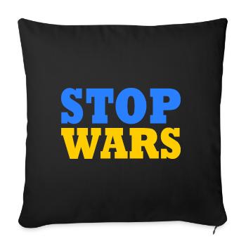 Stop war - Sofa pillowcase 17,3'' x 17,3'' (45 x 45 cm) - black - Front