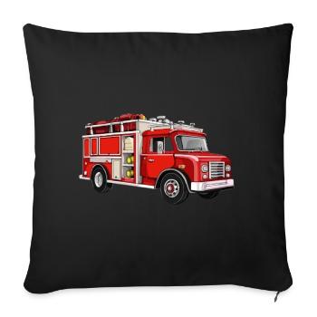 Feuerwehrauto Feuerwehr Löschfahrzeug Brand - Sofakissenbezug 45 x 45 cm - Schwarz - Vorne