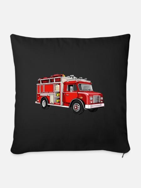 Feuerwehrauto Feuerwehr Löschfahrzeug Brand - Sofakissenbezug 45 x 45 cm - Schwarz