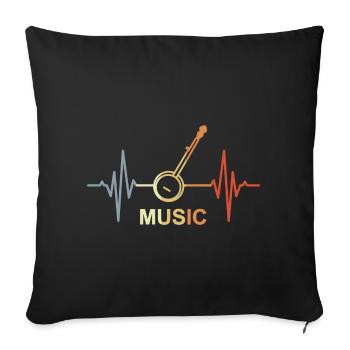 Music Heart palpitations - Sofa pillowcase 17,3'' x 17,3'' (45 x 45 cm) - black - Front