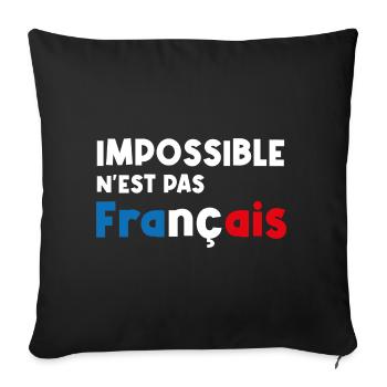 impossible n'est pas français - Housse de coussin décorative 45 x 45 cm - noir - Devant