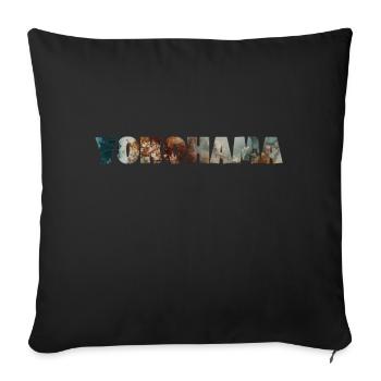 YOKOHAMA COLORFUL - Sofa pillowcase 17,3'' x 17,3'' (45 x 45 cm) - black - Front