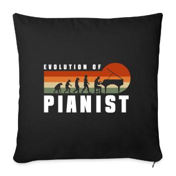 Pianist Piano Classical Music Keyboard - Sofa pillowcase 17,3'' x 17,3'' (45 x 45 cm) - black - Front
