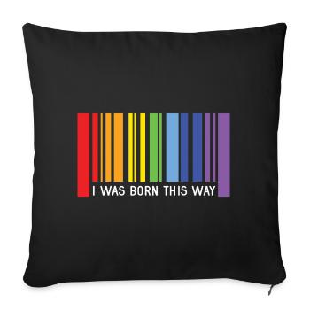 Mois de la fierté LGBT - Je suis né de cette façon - Housse de coussin décorative 45 x 45 cm - noir - Devant