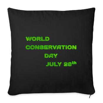 Journée mondiale de la nature « vert » - Housse de coussin décorative 45 x 45 cm - noir - Devant