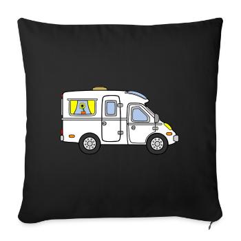 Motorhome semi-integrated - Sofa pillowcase 17,3'' x 17,3'' (45 x 45 cm) - black - Front
