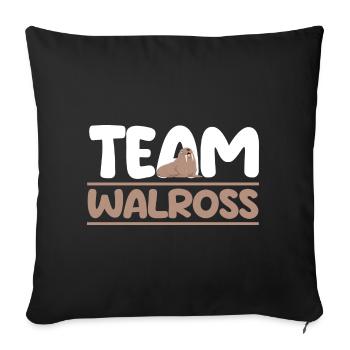 Walross - Sofakissenbezug 45 x 45 cm - Schwarz - Vorne