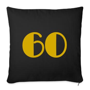 ANNIVERSARY. HAPPY BIRTHDAY. HAPPY BIRTHDAY. - Sofa pillowcase 17,3'' x 17,3'' (45 x 45 cm) - black - Front