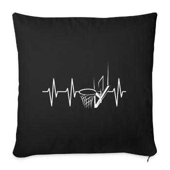 basketball hoop pulse heartbeat streetball icon - Sofa pillowcase 17,3'' x 17,3'' (45 x 45 cm) - black - Front