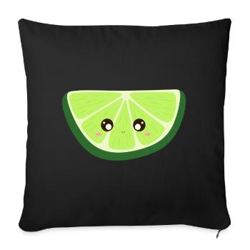 kawaii lime - Sofa pillowcase 17,3'' x 17,3'' (45 x 45 cm) - black - Front