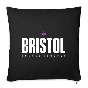 Bristol UK Block Wordmark - Sofa pillowcase 17,3'' x 17,3'' (45 x 45 cm) - black - Front