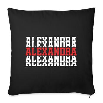 t shirt Alexandra t-shirt gift stacked text - Sofa pillowcase 17,3'' x 17,3'' (45 x 45 cm) - black - Front