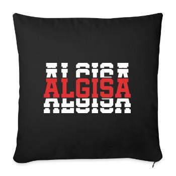 Algisa t-shirt t-shirt idée cadeau texte empilé - Housse de coussin décorative 45 x 45 cm - noir - Devant