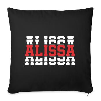t-shirt Alissa t-shirt gift idea stacked text - Sofa pillowcase 17,3'' x 17,3'' (45 x 45 cm) - black - Front