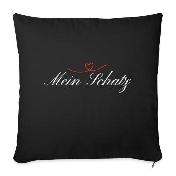 Mein Schatz Ich liebe dich - Sofakissenbezug 45 x 45 cm - Schwarz - Vorne
