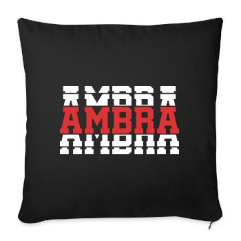 t-shirt Amber t-shirt gift idea stacked text - Sofa pillowcase 17,3'' x 17,3'' (45 x 45 cm) - black - Front