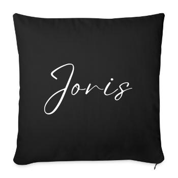 Nom de Jori avec le nom de J Garçon Naissance Bébé Garçon - Housse de coussin décorative 45 x 45 cm - noir - Devant