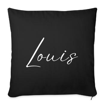 Louis Name T-Shirt Gift for Men - Sofa pillowcase 17,3'' x 17,3'' (45 x 45 cm) - black - Front