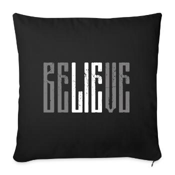Believe Lie Sarcasm - Sofa pillowcase 17,3'' x 17,3'' (45 x 45 cm) - black - Front