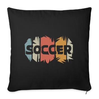 retro soccer typo soccer club team logo - Sofa pillowcase 17,3'' x 17,3'' (45 x 45 cm) - black - Front