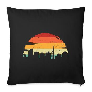 Sunset Skyline Retro Gradient - Sofa pillowcase 17,3'' x 17,3'' (45 x 45 cm) - black - Front