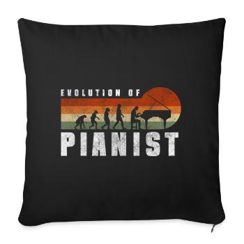 Piano Player Grand Piano Artist Concert - Sofa pillowcase 17,3'' x 17,3'' (45 x 45 cm) - black - Front