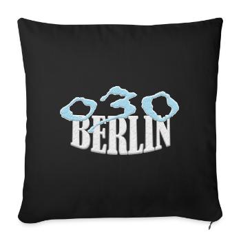 Berlin 030 Chemise exclusive - Housse de coussin décorative 45 x 45 cm - noir - Devant