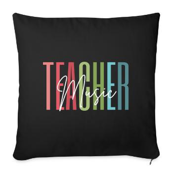 Professeur de musique Professeur de musique Cadeau de professeur de musique - Housse de coussin décorative 45 x 45 cm - noir - Devant