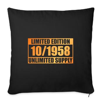 66e anniversaire Édition limitée - ꝏ Approvisionnement 10/1958 - Housse de coussin décorative 45 x 45 cm - noir - Devant