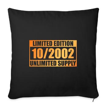 22. Geburtstag Limited Edition - ꝏ Supply 10/2002 - Sofakissenbezug 45 x 45 cm - Schwarz - Vorne
