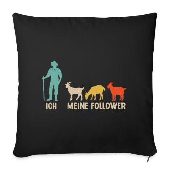 Ziegen Ziegenbock Landwirt Ziege - Sofakissenbezug 45 x 45 cm - Schwarz - Vorne