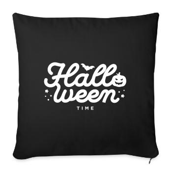 Festive Halloween Bat and Pumpkin Design - Sofa pillowcase 17,3'' x 17,3'' (45 x 45 cm) - black - Front