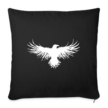 The flight of the white crow - Sofa pillowcase 17,3'' x 17,3'' (45 x 45 cm) - black - Front