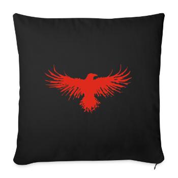 Le vol du corbeau rouge - Housse de coussin décorative 45 x 45 cm - noir - Devant