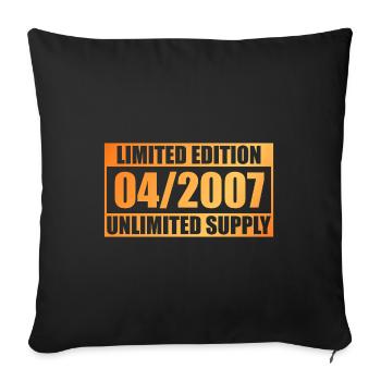 18th Birthday Limited Edition - ꝏ Supply 04/2007 - Sofa pillowcase 17,3'' x 17,3'' (45 x 45 cm) - black - Front