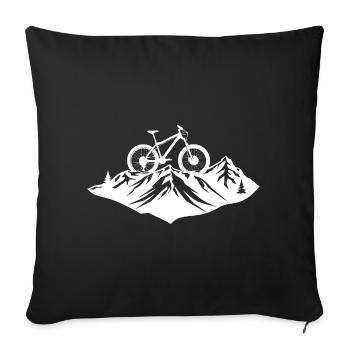 Croquis d’amateur de vélo de montagne - Housse de coussin décorative 45 x 45 cm - noir - Devant